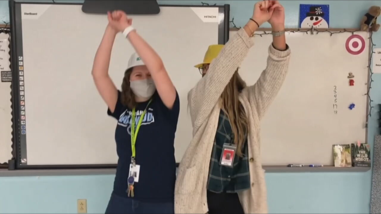 Hardin County teachers celebrate the district's return to classes on March 22 in a video.